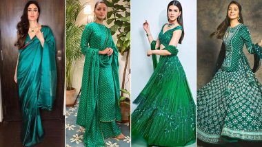 Navratri 2022 Day 8 Colour Peacock Green: Kriti Sanon, Shraddha Kapoor's Ethnic Styles In This Colour to Imitate
