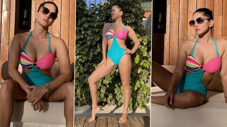 Sunny Leone’s Gorgeous Sunkissed Stills in Her Stylish Swim Suit Is a Treat for Fans (View Pics)