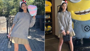 BLACKPINK’s Jisoo Is a Cutie in Grey Pullover and Pleated Skirt; View Pics of Korean Singer Loving Her Cotton Candy in Recent IG Post