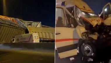Video: Pedestrian Bridge Collapses After Heavy Truck Knocks It Over in Jordan’s Amman, Then Speeding Ambulance Rams Into Truck