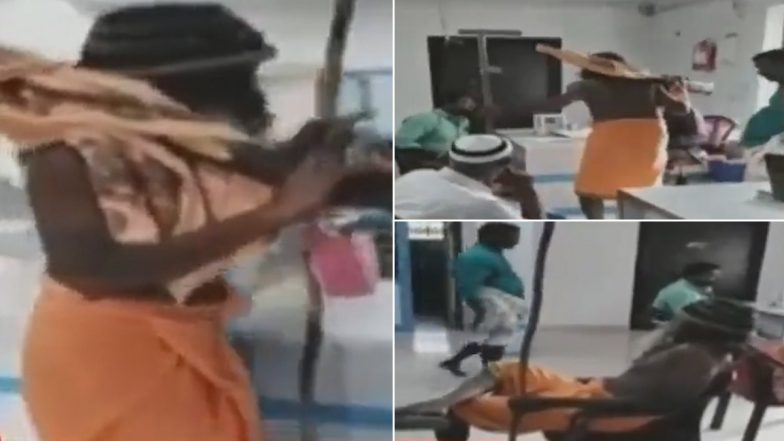 Video: Refused Loan, Monk Walks Into Bank With Gun in Tamil Nadu’s Thiruvarur, Live-Streams Robbery Threat on Facebook