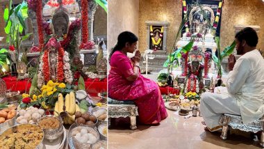 Ganesh Chaturthi 2022: Chiranjeevi Celebrates the Festival with Family, Shares Pictures on Twitter