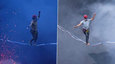 Slackline Walk Over Active Volcano! Rafael Bridi and Alex Schulz Cross Crater of Mount Yasur in Vanuatu; Viral Video Will Give You an Adrenaline Rush