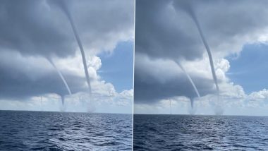 Four Waterspouts Spotted Off the Spanish Island of Mallorca; Elusive Video of Marine Tornadoes Goes Viral 
