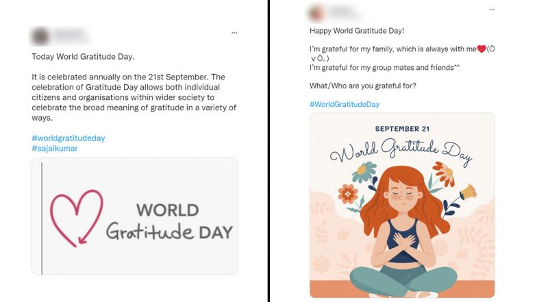 World Gratitude Day 2022 Messages: Netizens Share Images & Thankful Quotes To Express Appreciation on Twitter