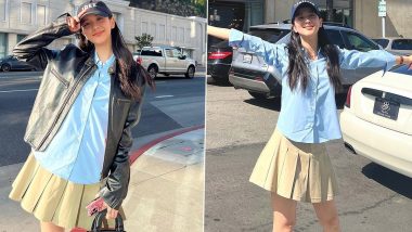 BLACKPINK's Jisoo Channelises Cute School Girl Look in Light Blue Shirt and Skirt; View Pics