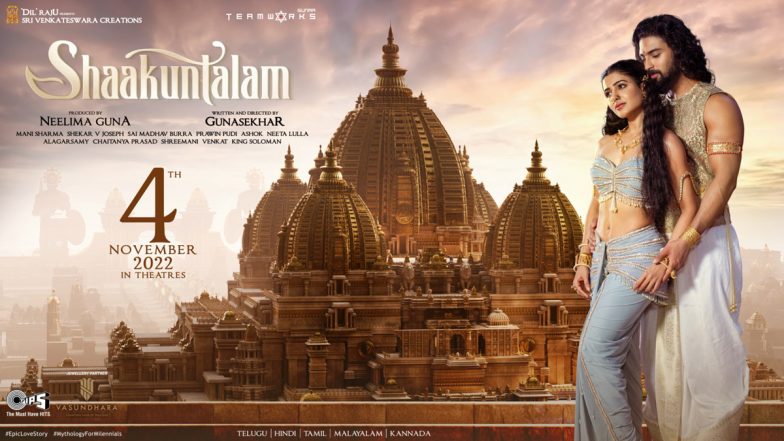 Shaakuntalam Motion Poster: Samantha Ruth Prabhu and Dev Mohan’s Film Helmed by Gunasekhar to Arrive in Theatres on November 4 (Watch Video)