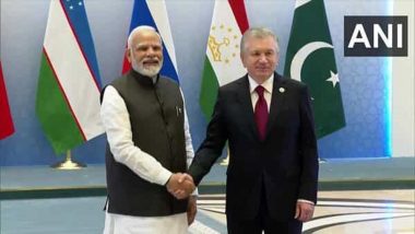 SCO Summit 2022: PM Narendra Modi Meets Uzbekistan President Shavkat Mirziyoyev in Samarkand