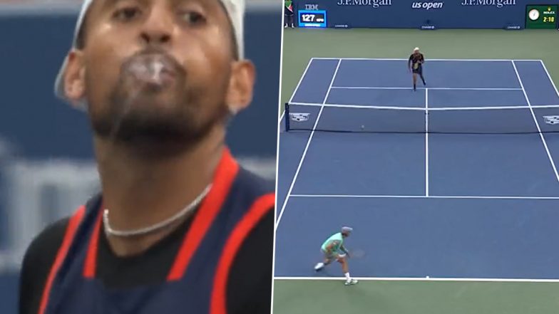 Nick Kyrgios Spitting Video: Watch Australian Tennis Player Spit Towards Players Box During US Open 2022 Match