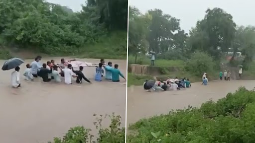 Video: People Carry Dead Body Through Flooded Water for Cremation in Maharashtra’s Yavatmal