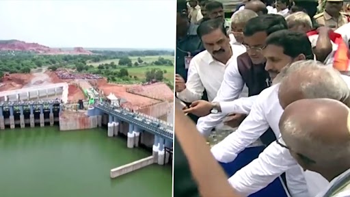 Andhra Pradesh CM YS Jagan Mohan Reddy Inaugurates MGR Sangam Barrage, Nellore Barrage (Watch Video)