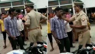 Baghpat Viral Video: Uttar Pradesh Police Inspector Birja Ram Transferred for Slapping Man Who Complained of Missing Niece at Binauli Police Station