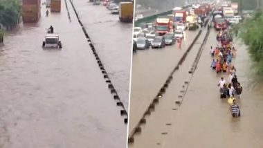 Video: Delhi-Gurugram Expressway Inundated Due to Waterlogging After Heavy Rainfall