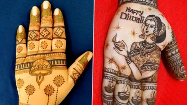Quick 5-Minute Diwali 2022 Mehndi Designs: Simple Full-Hand Mehendi and Arabic Henna Designs You Must Apply for Deepavali (Watch Videos)