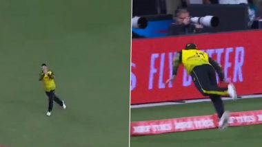 David Warner Produced Stunning Fielding Effort To Prevent a Six During AUS vs SL, T20 World Cup 2022 Enocunter (Watch Video)