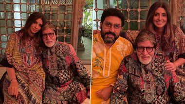 Amitabh Bachchan Turns 80: Daughter Shweta Bachchan Nanda Celebrates Father’s Birthday by Twinning With Him in Ethnic Wear (View Pics)