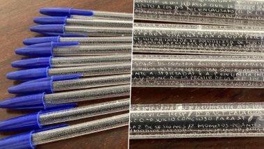 Artistic Cheating! Spanish Law Student Carves Notes Around Entire Diameter Of 11 Pens for Cheating in Exam; Internet Gets Knocked Out By Viral Pics