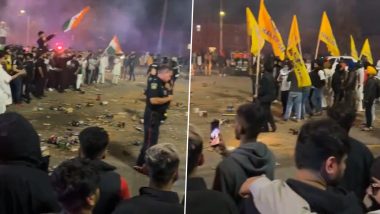Canada: Indians and Khalistani Supporters Clash in Mississauga City on Diwali Night (Watch Videos)
