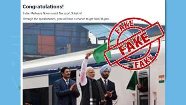 Indian Railways Lucky Draw Offers Chance To Win Rs 6,000? Government Debunks Fake Lottery Message Going Viral on Social Media