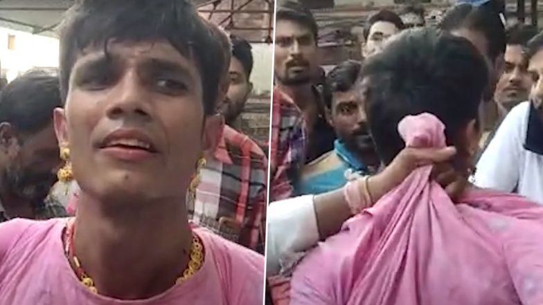 Video: Man Dressed as Woman Thrashed by Mob on Suspicion of Being Child Lifter in Rajasthan’s Udaipur