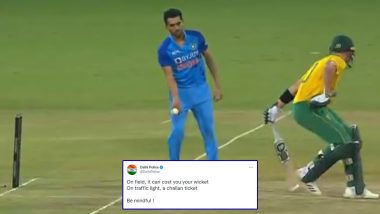 Deepak Chahar’s ‘Mankad’ Run-Out Warning Becomes New Meme Template for Delhi Police’s Traffic Awareness Video!