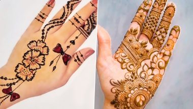 Quick-5 Minute Karwa Chauth 2022 Mehndi Designs: Easy and Beautiful Henna Patterns for Front and Back Hands Ahead of  Karva Chauth Vrat (Watch Videos)