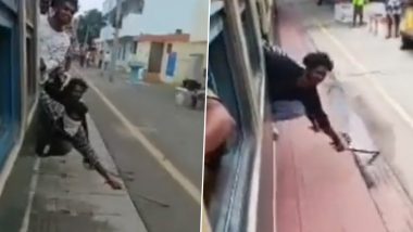Chennai Students Perform Dangerous Stunts With Sharp Weapons in Hand on Moving Train, Held After Video Goes Viral