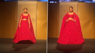 Lakme Fashion Week X FDCI: Mrunal Thakur Is the Show Stopper in a Rose Petal Like Lehenga (Watch Video)