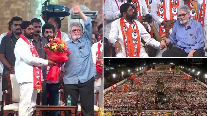 Balasaheb Thackeray's Son Jaidev Shares Stage with Maharashtra CM Eknath Shinde in Mumbai