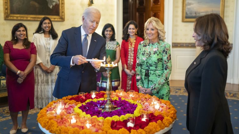 Diwali 2022 Celebrated at White House; US President Joe Biden, First Lady Jill Biden Host Reception for Indian-Americans, Vice President Kamala Harris Attends (Watch Video)