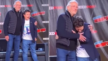 NYCC 2022: Back to the Future Stars Michael J Fox and Christopher Lloyd Reunite, Share a Warm Hug (Watch Video)