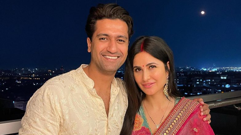 Vicky Kaushal and Katrina Kaif Wish Everyone a Happy Diwali As They Perform Lakshmi Puja at Home (View Pic)