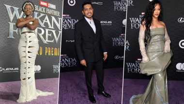 Black Panther – Wakanda Forever World Premiere: Lupita Nyong’o, Tenoch Huerta, Rihanna and Others Pose Stylishly on the Purple Carpet (View Pics)