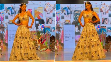 Lakme Fashion Week 2022: Mouni Roy Looks Ethereal in Lehenga-Choli as She Turns Showstopper for Payal Singhal (Watch Video)