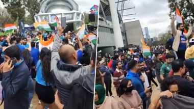 India, Pakistan Fans Dance Outside the MCG Ahead of IND vs PAK Clash at T20 World Cup 2022 (Watch Video)