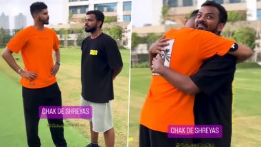 Shreyas Iyer Goes the ‘Chak De India’ Way, Chooses Slogan for Cheering Him On in Hilarious Video With Social Media Influencer (Watch Video)