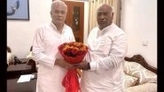 Chhattisgarh CM Bhupesh Baghel Meets Congress President-Elect Mallikarjun Kharge at Latter&rsquo;s Residence, Extends Wishes