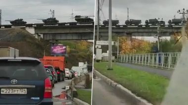 Russian Military Train Carrying Nuclear Arms Seen on the Move, Prompts Fear of Escalation in Conflict From President Vladimir Putin’s Forces (Watch Video)