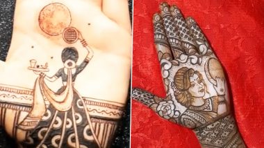 Latest Karwa Chauth 2022 Mehndi Designs: Couple-Theme Henna Ideas and Mehendi Patterns That You Will Absolutely Adore This Karva Chauth Vrat (Watch Videos)