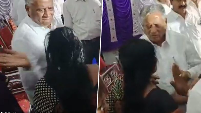 Video: Karnataka Minister V Somanna Slaps Woman At Public Event in Gundlupet, She Then Touches His Feet