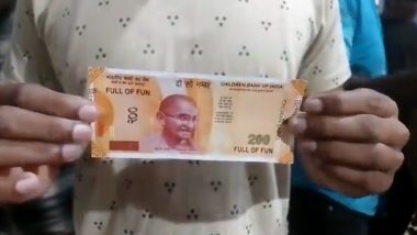 Uttar Pradesh Shocker: ATM in Amethi Dispenses Fake Rs 200 Notes, Residents Furious After Getting Fake Currency Issued by ‘Children Bank of India’ (Watch Viral Video)