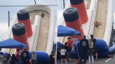 Video of Half-Broken Titanic-Shaped Bouncy Castle Made for Children’s Fun Time Displeases Internet Users; Watch Viral Clip