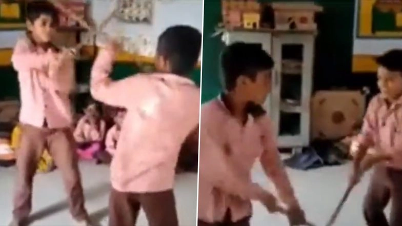 Video: School Students Perform Bundeli Diwari Dance in UP’s Mahoba on Occasion of Diwali