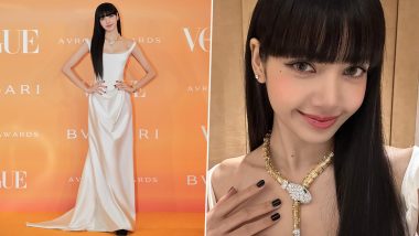 BLACKPINK’s Lisa Looks Angelic in White Corset Satin Gown And Puts Her Sartorial Foot Forward at Recent Award Show (View Pics)