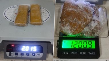 Mumbai: 15 kg Gold Valued Over Rs 7 Crore, Foreign Currency Worth Rs 22 Lakh Seized at Airport by Customs (See Pics)