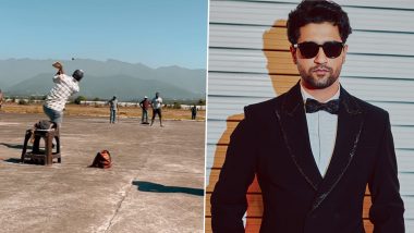 Vicky Kaushal Has a Field Day Playing ‘Jugaad Cricket’ After Early Pack-Up (Watch Video)