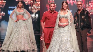 Kriti Sanon Exudes Elegance in Heavily Embroidered Lehenga-Choli as She Turns Showstopper for Shantanu and Nikhil (Watch Video)