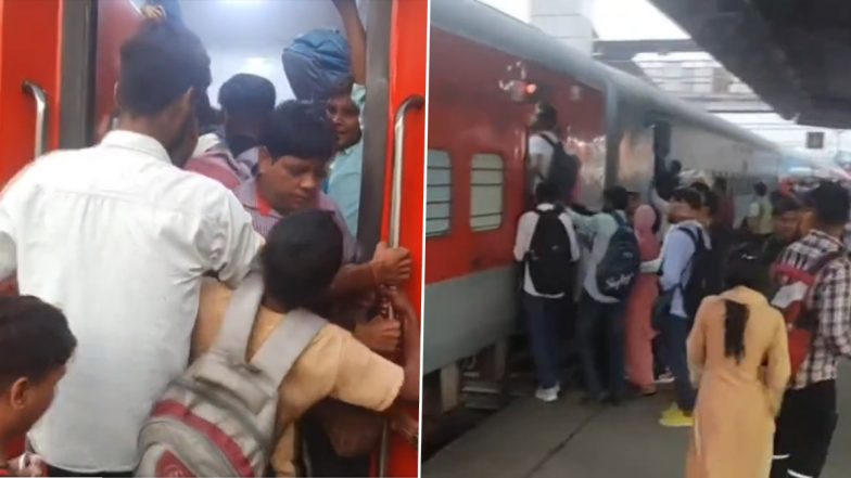 Video: Huge Rush Witnessed at Railway Stations in Uttar Pradesh As Candidates Return From UP PET 2022 Exam Centres (Watch Video and Pics)