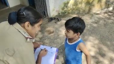 Video: Boy Goes to Police Station to Complain About His Mother For Hitting Him, Eating His Chocolates in Madhya Pradesh