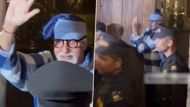 Amitabh Bachchan Steps Out at Midnight to Greet Fans Outside Jalsa on His 80th Birthday (Watch Viral Video)